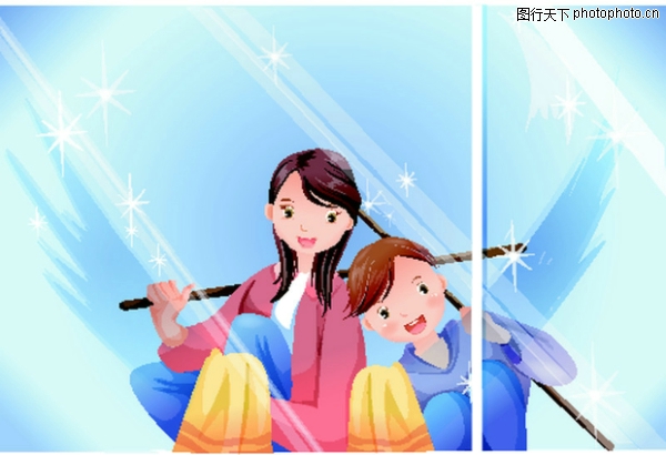 家庭和睦图片-家庭图 透明窗户 干洁亮丽 擦拭